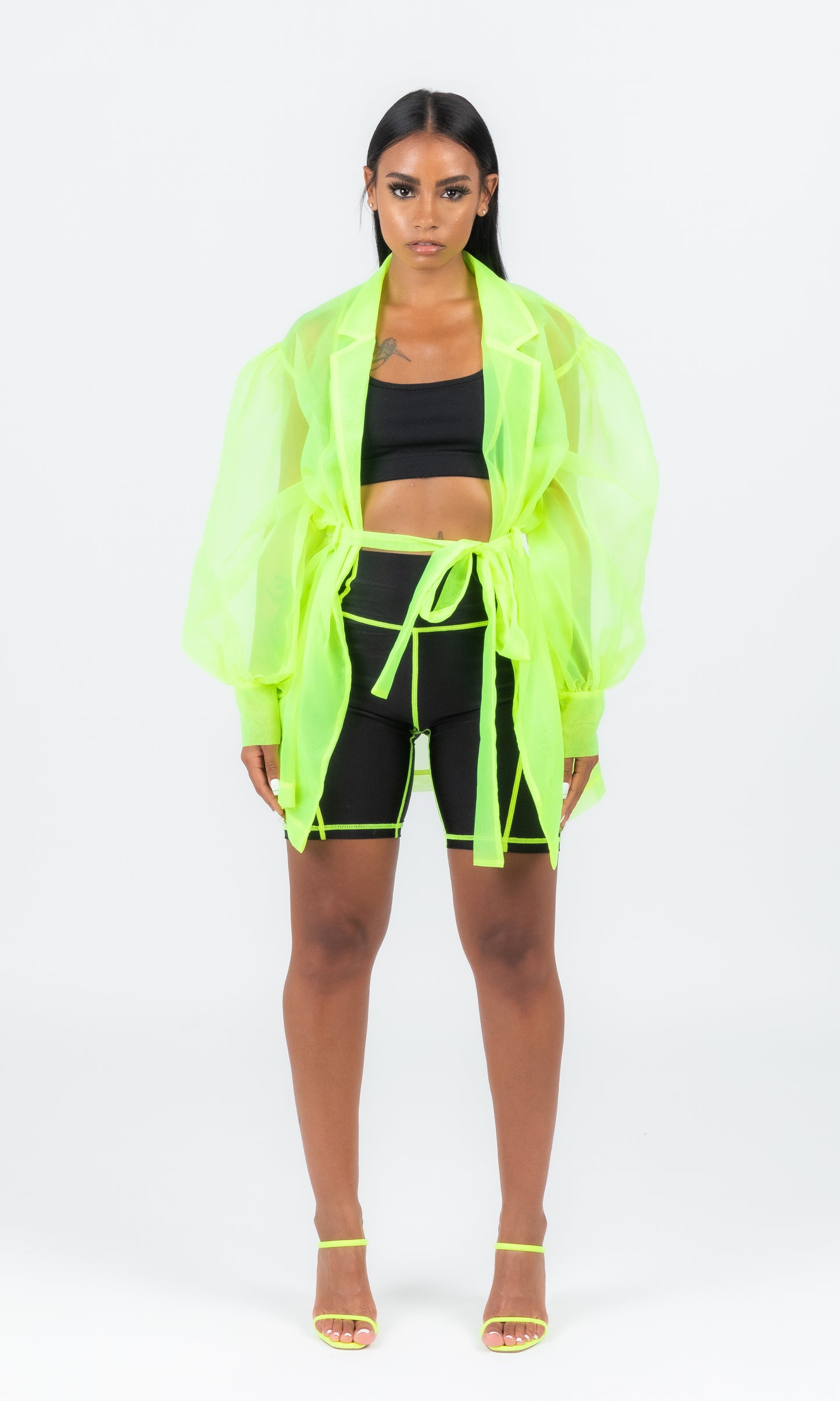 NEON GREEN SO SHEER BLAZER