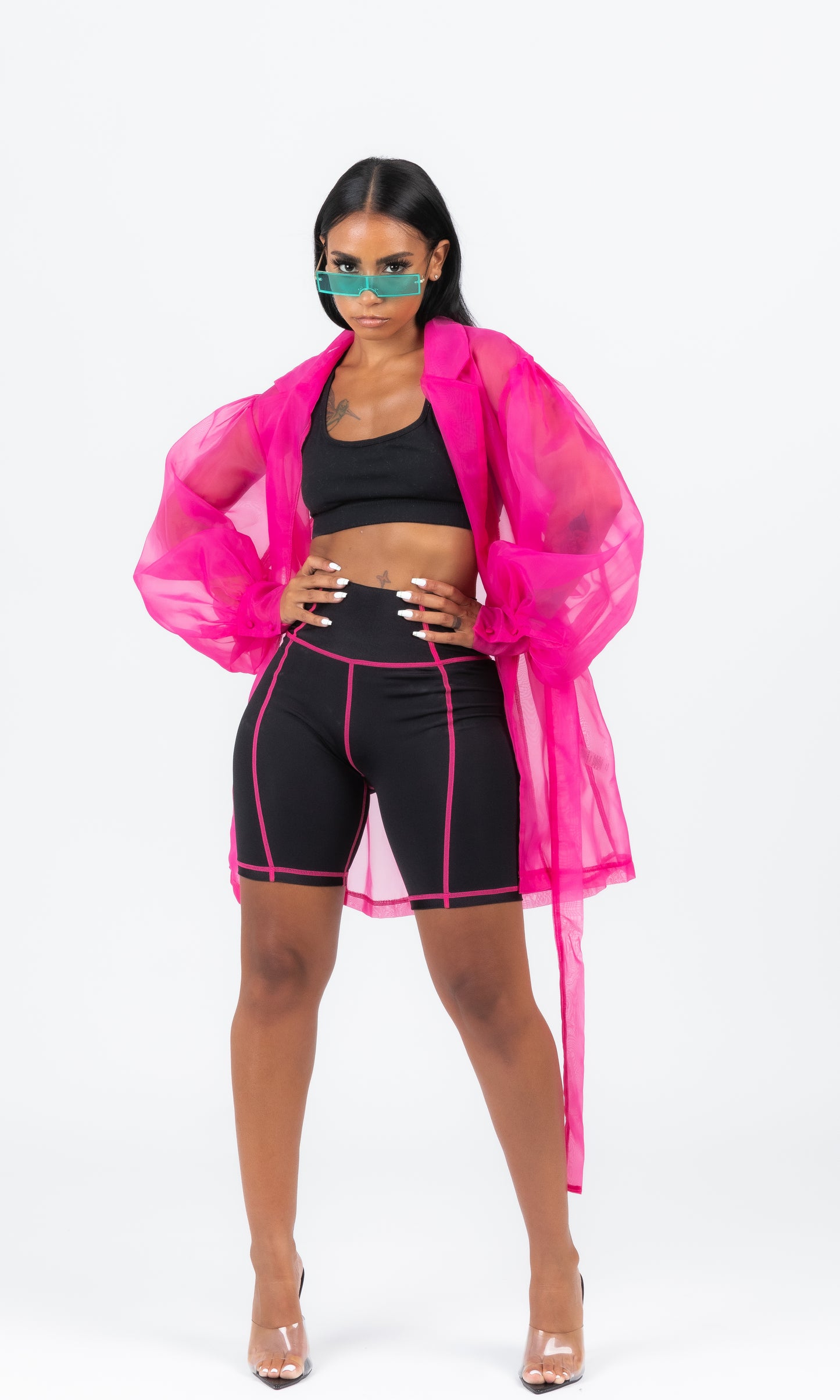 NEON PINK SO SHEER BLAZER