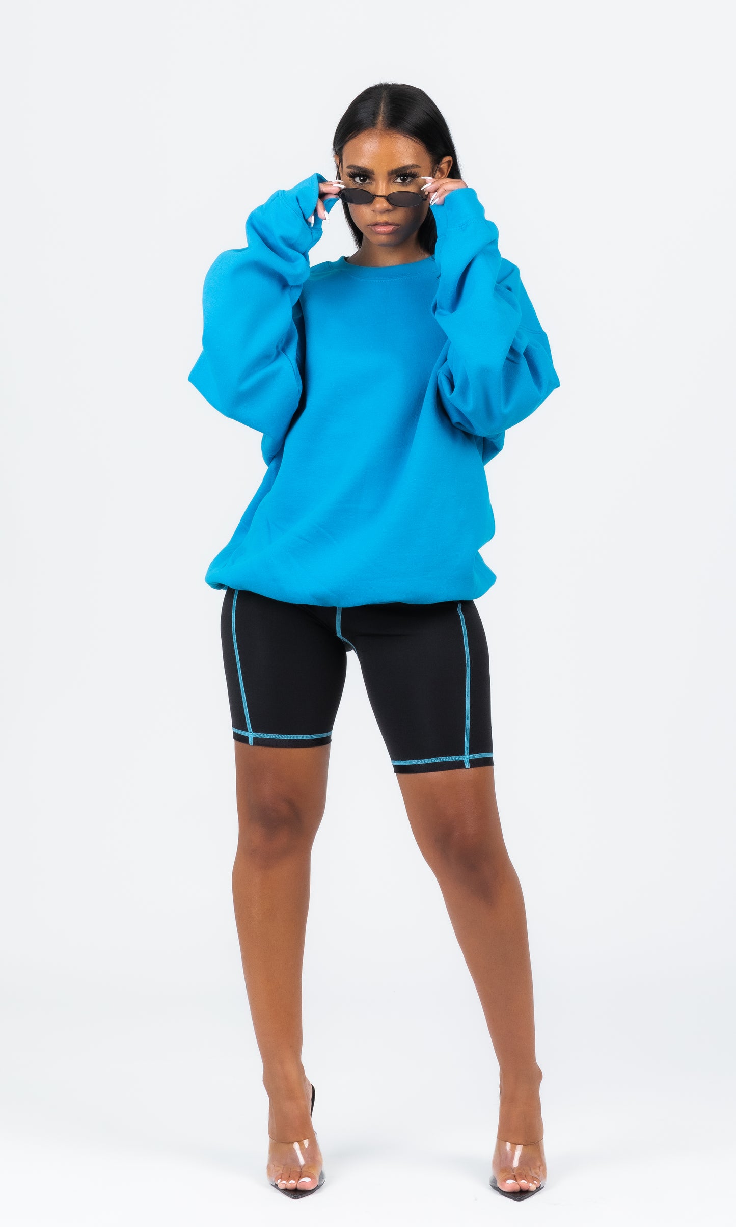 BOYFRIEND NEON BLUE CREWNECK