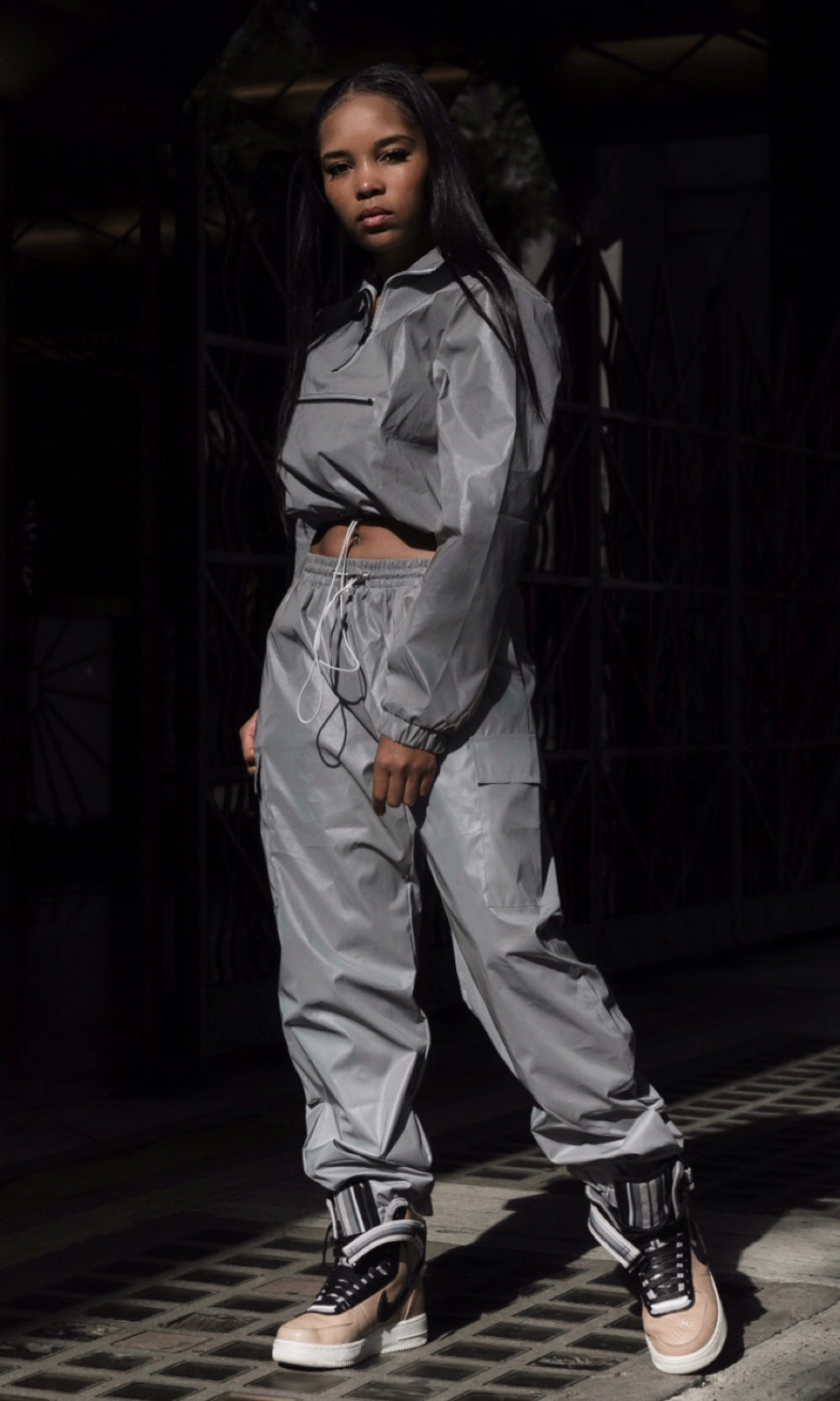 ecowalson women fashion streetwear reflective tracksuit