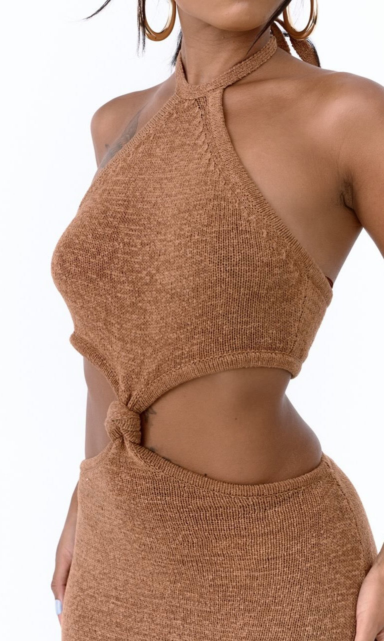 KNOT MAXI DRESS (COCOA)