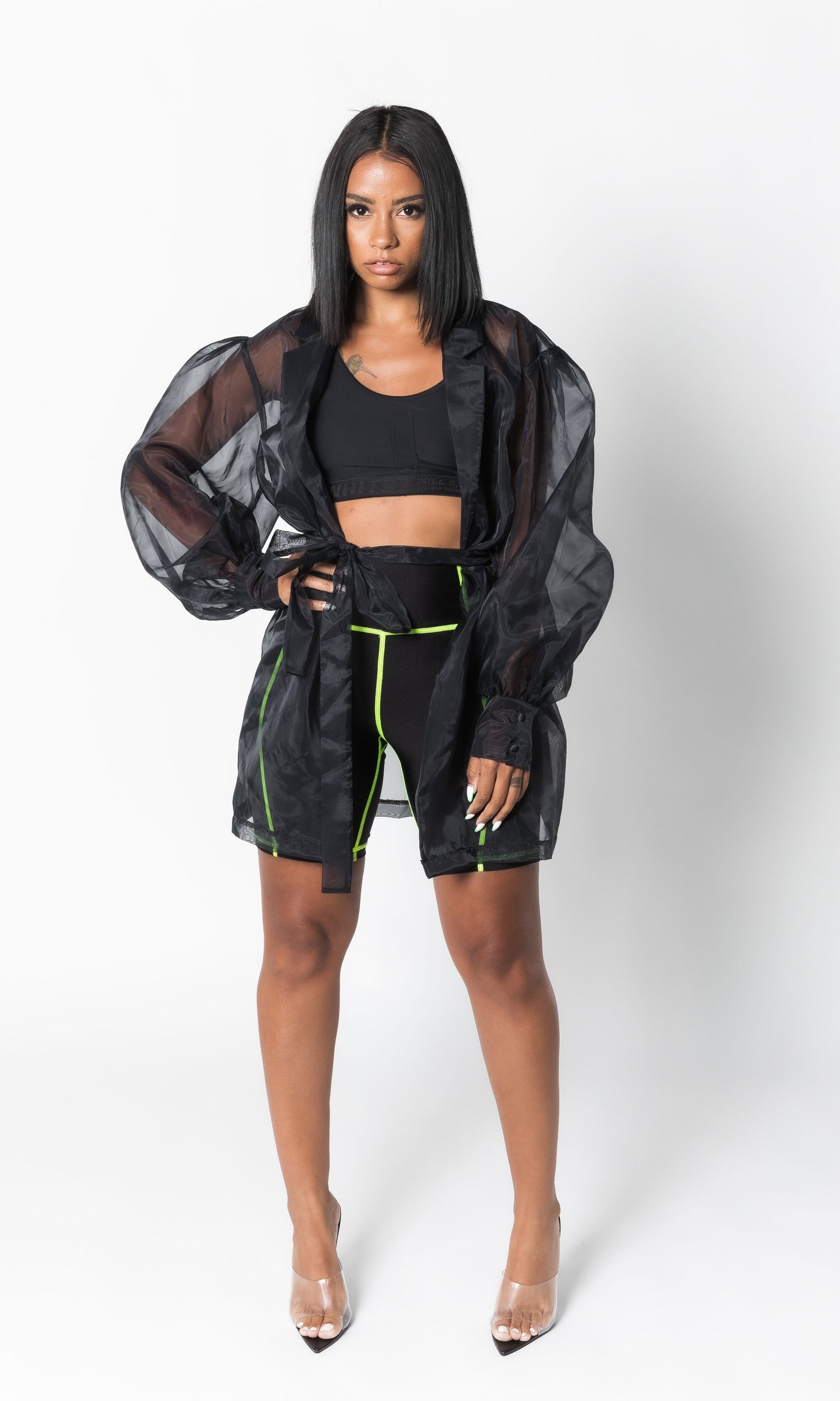 BLACK SO SHEER BLAZER